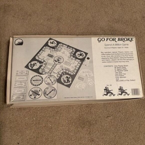 Go For Broke 1985 Board Game Selchow & Righter Board Game - Picture 13 of 14